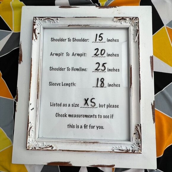 Susan Graver Pullover Top Orange Black Print Size XS 3/4 Sleeve V Neck Band Wais - Picture 9 of 11